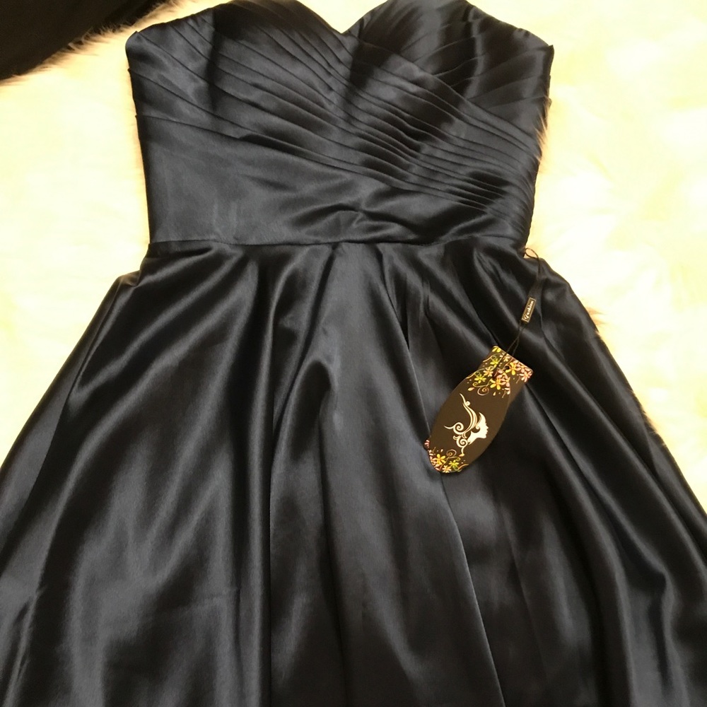 Blue prom dress.